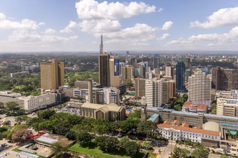 Nairobi ciry centre from above